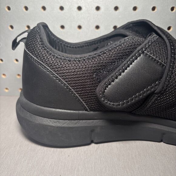 FitVille Diabetic Shoes Mens Sz 10.5 Wide Black Adjustable Diabetes Walking main image 9